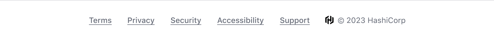 Example of the App Footer with legal links only