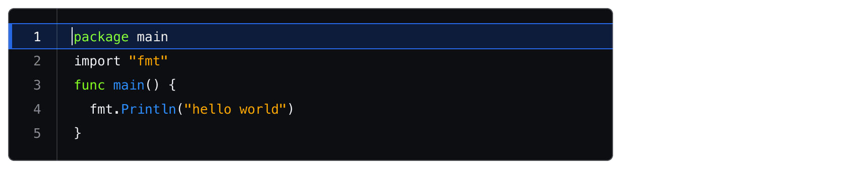 The header is turned off and the focused element is the CodeSnippet, and its highlighted with the user cursor is active.